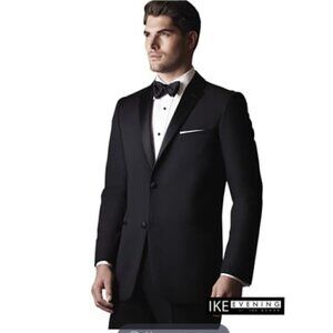 IKE BEHAR “PARKER" SLIM FIT NOTCH BLACK TUXEDO JACKET EUC Size 38R